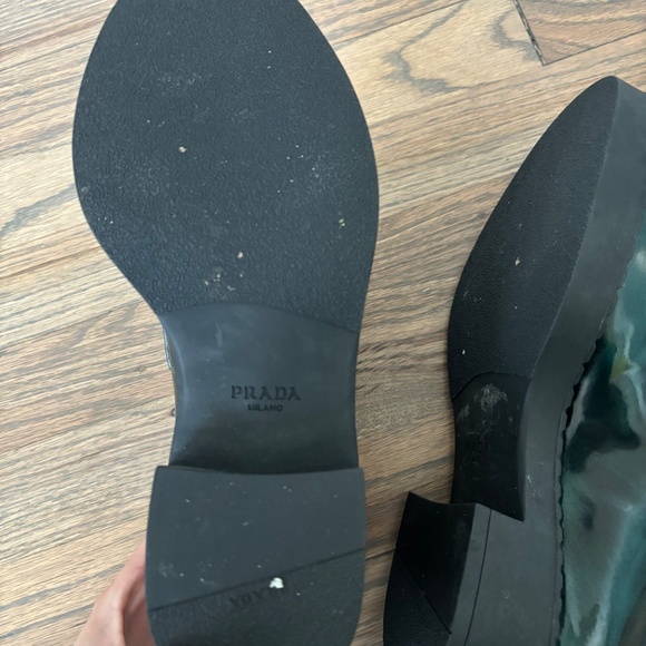 PRADA PLATFORM LOAFERS - EMERALD/BLACK - Picture 7 of 12